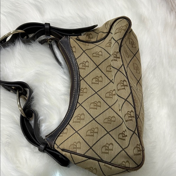Dooney & Bourke Tan and Brown Monogram Shoulder Bag - Picture 3 of 6